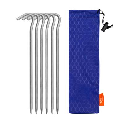 China Factory Price 5.5MM*20CM Lightweight Outdoor Camping Elbow Titanium Tent Pegs Windproof Titanium Tent Pegs Stake for sale