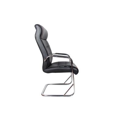 China Luxurious Arc Leg Office Chair Bow Leg Chair Backrest Wheelless Executive Single Arc Chair for sale