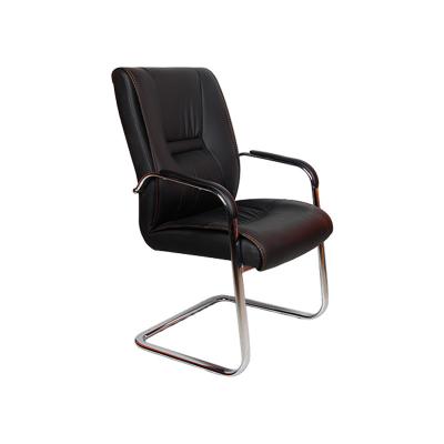 China Cheap Modern Bow Leg Office Chair China Style Office Furniture Can Be Customized Black PU Leather Bow Leg Office Chair for sale