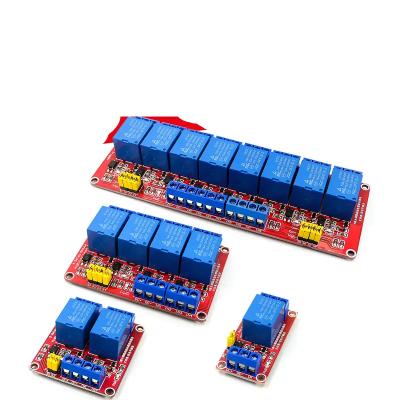 China Electronic Hardware 1/2/4/8 Channel 5V12V24V Relay Module Shield With Optical Coupler Support Trigger High-Low Level Development Board for sale