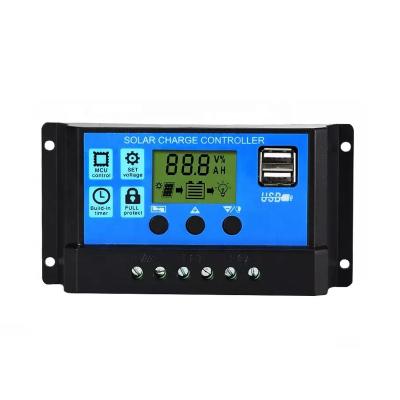 China Electronic Solar Controller Panel Battery Regulator 12V 24V Intelligent Hardware Charging 10A 20A 30A USB for sale