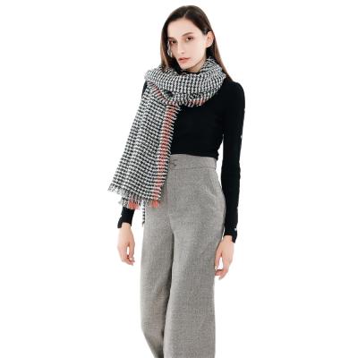 China Printing new warm houndstooth thickened cold protection cashmere ladies knitted scarf for winter for sale