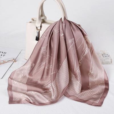 China Square Square Multifunctional Silky Multifunctional Female Tassel Sweet Style Design Trader's Custom Silk Scarf for sale