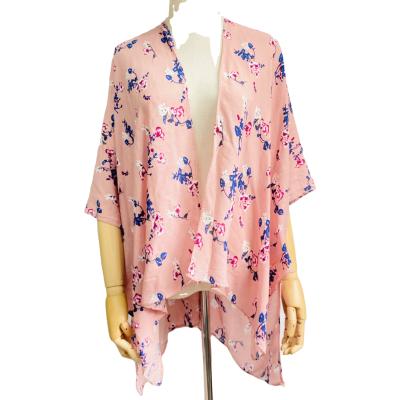 China 135g Hawaiian Chiffon Tropical Forests Shawl With Tassel Women Kimono Fashion Cardigan Print Korean Shawls for sale