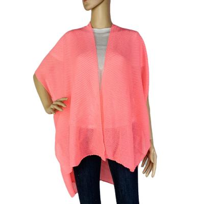 China New Fashion Design Anti-wrinkle color chiffon elegant woman summer beach sunscreen scarf shawl sheer kimono for sale