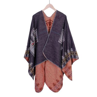 China New autumn and winter fashion cashmere shawl small luxury checked geometric pattern flower printing shawl hot wholesale for sale