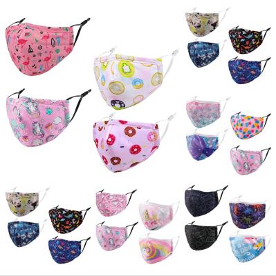 China Resusable 4 Packs Printed Sunscreen Cotton Print Facemask Custom Kids Reusable Facemask Guard for sale