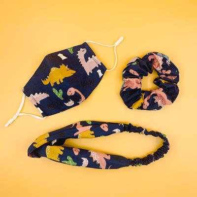 China Printed Cute 2020 Fashion Women Hair Accessories Elastic Hair Band With Button For Maskes And Airdband Sets for sale