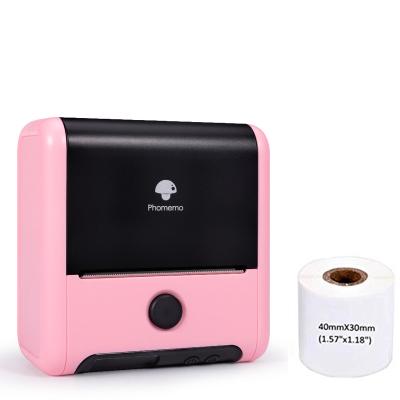 China Phomemo QR Code Price Black and White Price Portable Small Wireless Thermal Sticker Label Printer Handheld with Self-adhesive Product Label for sale