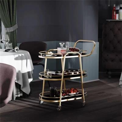 China Small modern commercial handcart household mobile dining car beverage car household dining car hotel restaurant living room for sale