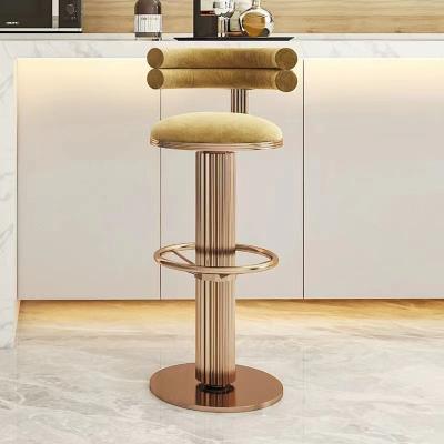 China China Factory Supply Adjustable Gold Velvet Stool Backdrop Stainless Steel Bar Stools Chair Metal Legs Snitch Velvet for sale