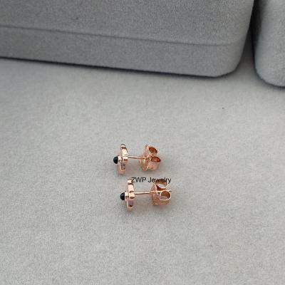 China Rose Gold Plated Stud Gemstone CLASSIC Trendy Spanish Bear 925 Stud Earrings Sterling Silver Earrings Jewelry Women Cute Gift for Touses for sale