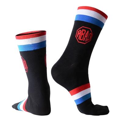 China Sustainable Custom Nylon Cycling Sport Socks Fashion Stripes Jacquard Racing Outdoor Exercise Socks for sale