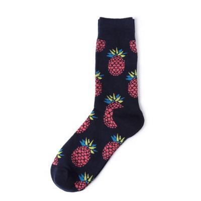 China Antibacterial Colorful Mens Dress Socks Fruit Style Socks Crew Socks Pineapple Lemon Unisex Cherry for sale