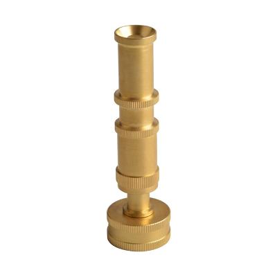 China Variable Spray Patterns Pressure Adjustable Twist Sprayer Brass Garden Hose Nozzle for sale