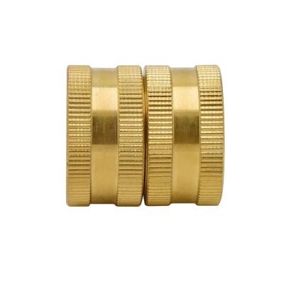 China Hose Adapter 3/4 Inch Double Garden Hose Brass Adapter Female Quick Connector for sale