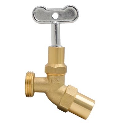 China General IF Brass Hose Bib Water Faucet With Wrench Outdoor Garden Hoses Pin Cut Off Hose Valve Facuets for sale