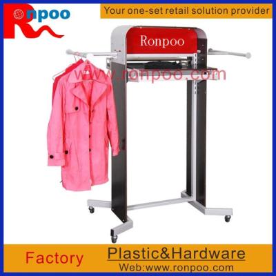 China Garment Display Racks,Counter Top Style T-shirt Bag Rack,Double-Rail Fold Up Clothing for sale