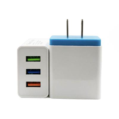 China Mobile Phone 5V3A 3port QC3.0 2.0 Quick Portable Travel Phone Wall USB Charger Adapter QC 3.0 Charger for sale