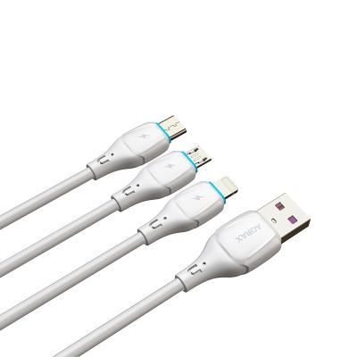 China Three In One High Quality Nylon Weave 2022 NEW Cable Micro Usb Type C Charger Usb Data Cable For iPhone for sale