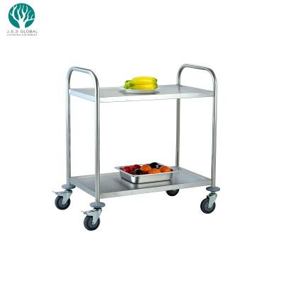 China SS201/SS430 stainless steel low MOQ mobile restaurant food cart catering service/tea cart for kitchen for sale