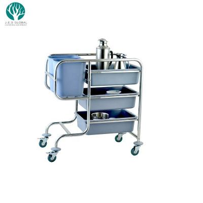 China SS201 / SS430 Low MOQ 5PVC Collecting Stainless Steel Restaurant Trolley Round Tube for sale