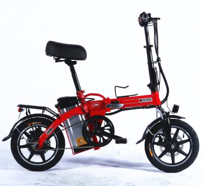 China Aluminum alloy electric folding bike 14 inch frame electric bicycle fork suspension folding steel folding bike for sale