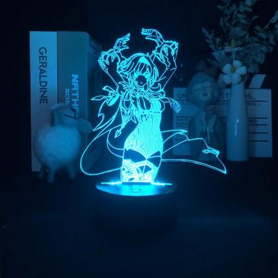 China Genshin Industrial Impact Eula Lawrence 3d Led Lamp For Bedroom Manga Night Lights Anime Action Figure Decoration Kids Kawaii Gift for sale