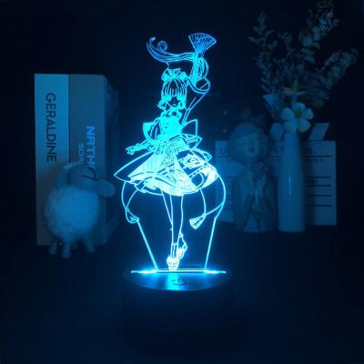 China Kamisato Ayaka Night Light Popular Impact Genshin Decorative Lights Bedroom Industrial Two-Dimensional Acrylic Dormitory Gift Otaku Game for sale