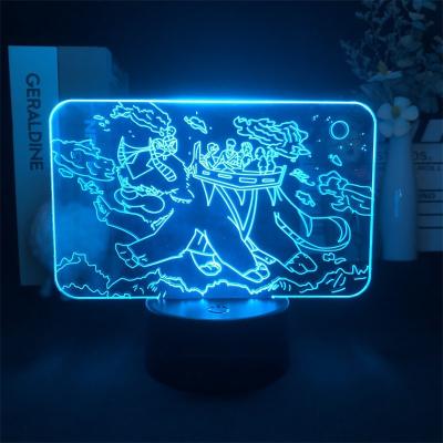 China Industrial Avatar The Latest Airbender Anime Manga Delivery Projector 3D Changing Night Light Base Japanese Light Color Wake Up Light Decor for sale