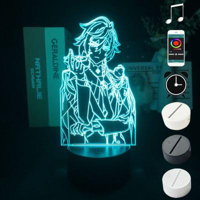 China Genshin Industrial Impact Zhongli USB Night Light Gamer Gifts Kids Gifts Touch Sensor USB LED Acrylic Night Lights for sale