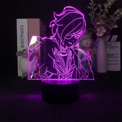 China Genshin Impact Child Industrial Night Light Led Color Changing Game Room Decor Battery Operated Gawr Gura Lamp Usb Unique Gift For Gamer for sale