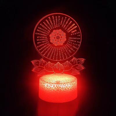 China Novelty LED Night Light 3D Industrial Flashing Figure Acrylic Buddha Visual Lamp With Remote Control for sale