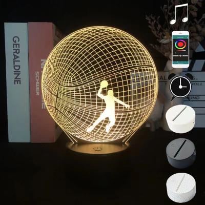 China Basketball 3D Industrial Illusion Night Light 3D Visual Acrylic Led Illusion Desk Lamp for sale