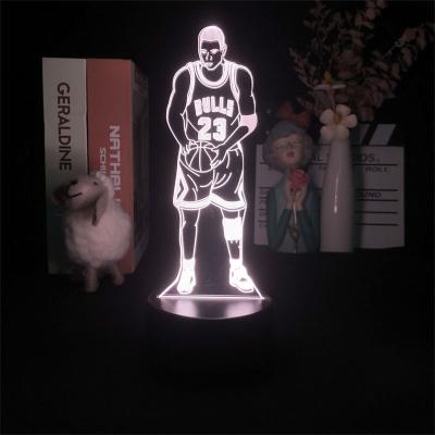 China Creative Customized Industrial 3D LED Night Light Basketball 3D James Table Lamp Gift Acrylic Light for sale