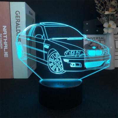 China New Industrial Innovative Product 7 Colors Acrylic Touch Lamp Turn Signal Car Shaped Creative 3D LED Night Light Visual Lamp for sale