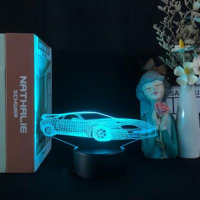 China New Industrial Innovative Product 7 Colors Acrylic Touch Lamp Turn Signal Car Shaped Creative 3D LED Night Light Visual Lamp for sale