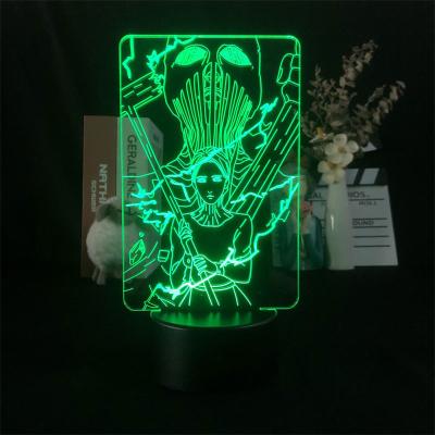 China Industrial 3d Led Light Anime Attack On Titan The Warhammer Titan For Bedroom Decor Light Birthday Gift Manga Attack On Titan Night Lamp for sale