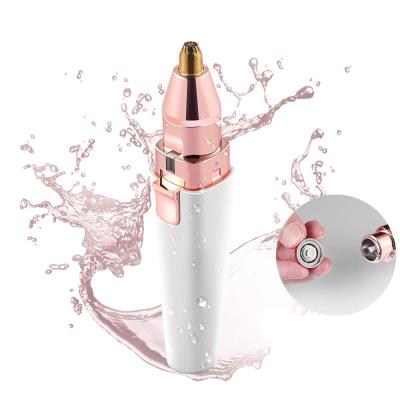 China Eyebrow Trimmer Knife Makeup Tool Lady Automatic 2 in 1 LED Light Usb Lip Nose Eyebrow Razor Rechargeable Electric Trimmer for sale