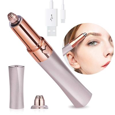 China Painless Eyebrow Trimmer Makeup Eyebrow Trimmer Women Rechargeable Electric Eyebrow Trimmer Pen for sale