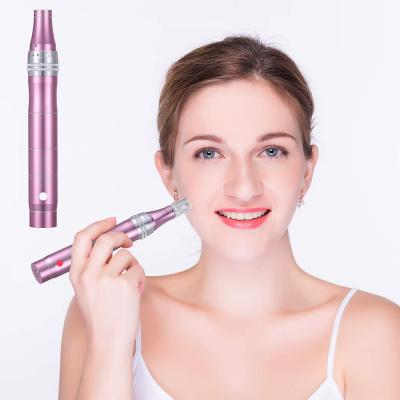 China Anti-Puffiness Microneedling Pen Electric Wireless Derma Pen Replacement Cartridges Skin Care Kit Home Use Tool for sale