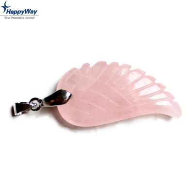 China USA China Supplier Wholesale Natural Crystal Raw Stone Angel Wings Shape Decorations Items Pendant for sale