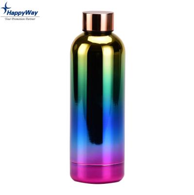 China Viable OEM Stainless Steel Thermos Bottle Logo Vakuumsauger Electroplated Shell Color Changing Stainless Steel Water Bottle 500ml for sale