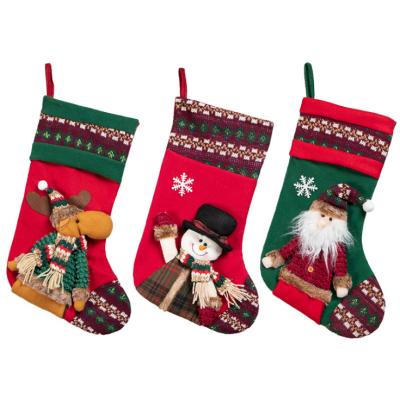 China Christmas Products Wholesale Christmas Decoration Bag Candy Bag Stockings Knock for sale