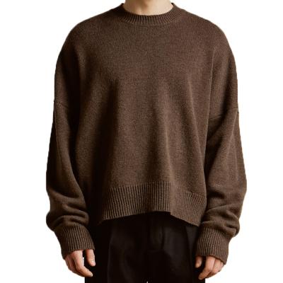 China OEM High Quality Oversized Heavy Breathable Warm Anti-pilling Knit Sweaters Men's Crewneck Sweater Lambswool Wool Mens Sweaters for sale