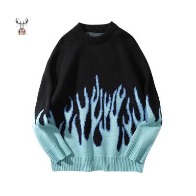 China Autumn Winter Custom Logo Jacquard Fleece Knitwear Anti-pilling Knitted Mens Sweater for sale