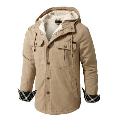 China High Quality Breathable Keep Warm Button Front Stand Collar With Hood Cashmere Winter Jacket for sale