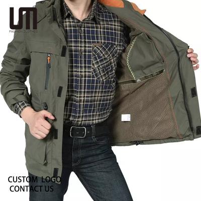 China Liu Ming High Quality Custom Windproof Viable Men's Long Warm Winter Coat Parka Overcoat Jacket With Removable Hooded for sale