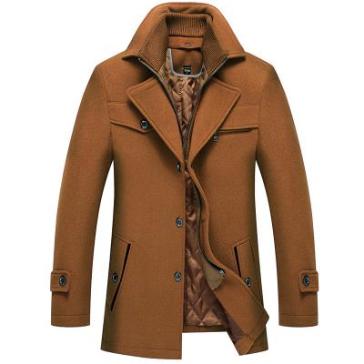 China High Quality Men's Long Overcoat Winter Breathable Woolen Coat Men's Long Coat for sale