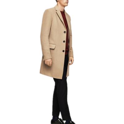 China Men Winter Anti-shrink High Quality Thick Overcoat Structured Woolen Coat Long With Bottom for sale